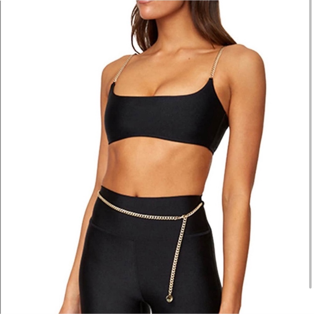 WeWoreWhat Black Workout Set with Chain